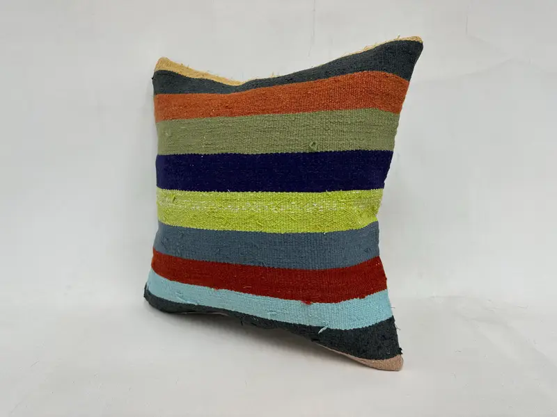 Boho Pillow, Morroccon Kilim Cushion Pillow Cover, Vintage Pillow, Kilim Cushion Sham, Turkish Rugs Pillow Case, 20x20 Green Cushion, Pillow Cover - 4