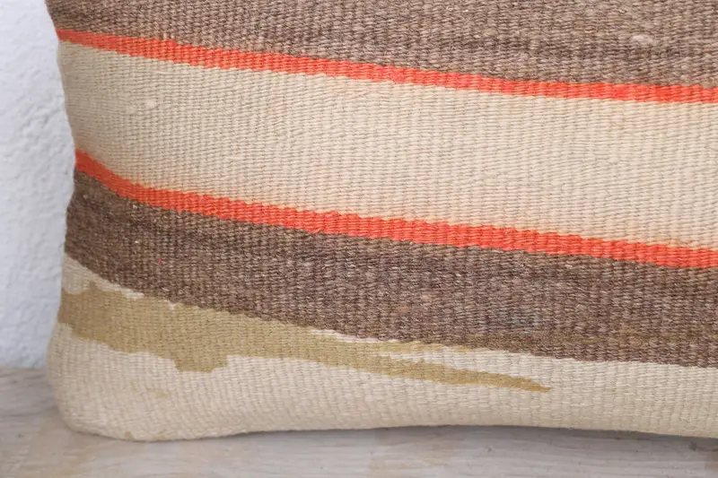 8x16 Beige Pillow Cover, Pillow Cover, Handmade Pillow Sham, Knitted Cushion Cover, Gift Pillow, Vintage Kilim Pillow, Antique Pillows - 3