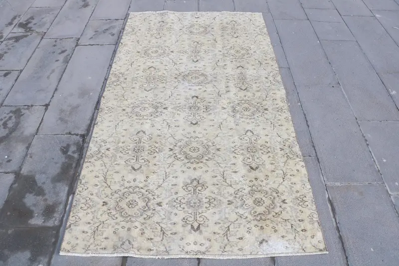 Kahverengi & Bej Çizgili Halı, 3,6x6,7 ft Zarif Dekor