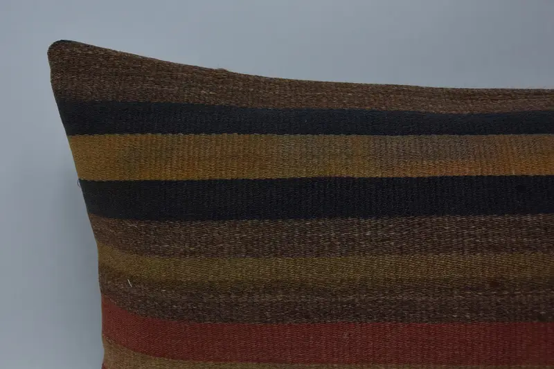 Turkish Pillow, Cushion Cover, Throw Kilim Pillow, Authentic Pillow, One Of A Kind Pillow Case, Vintage Kilim Pillow, 16x48 Red Pillow Sham - 2