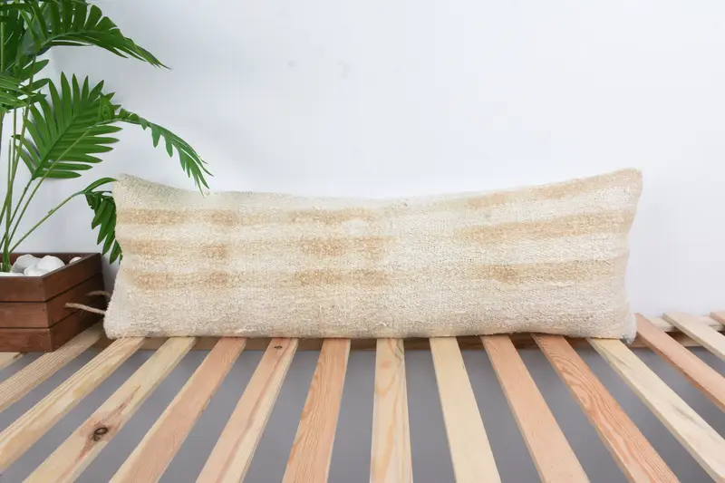 Kilim Cushion Sham, Gift Pillow, Turkish Pillow, Designer Throw Pillow Sham, Cushion, 12x36 White Cushion Cover, Handwoven Pillow Cover Cushion - 1