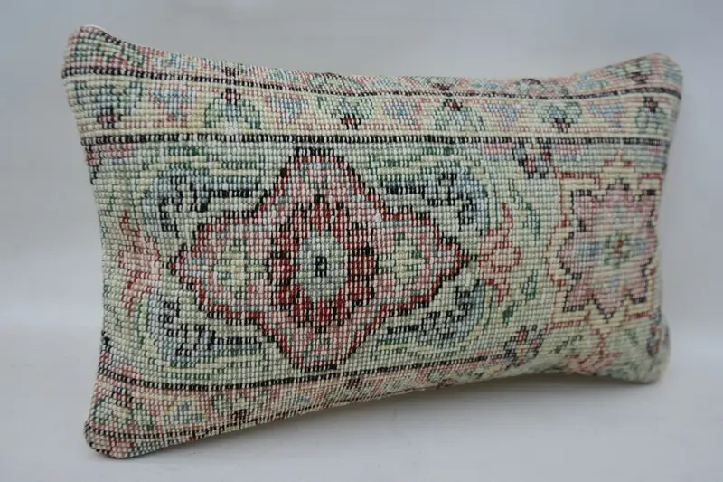 Floor Pillow, Interior Designer Pillow, Turkish Pillow, 12x20 Green Cushion, Pillow for Couch, Bed Pillow, Car Cushion Case, Pillow Cover - 2