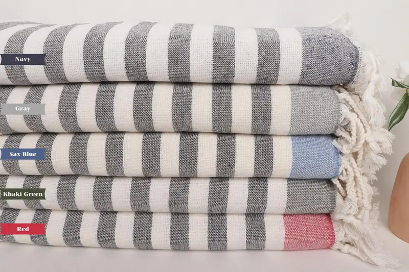 Best Beach Towel, Peshtemal Towel, Fouta towel, Custom Name Towel, Custom Towel Beach, 68x40 Cotton Striped Terry Towel, Baby Boy Gift, Soft towel - 2