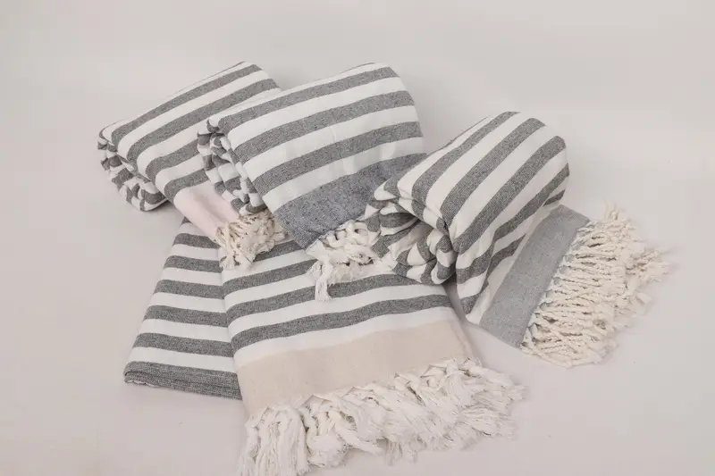 Best Beach Towel, Peshtemal Towel, Fouta towel, Custom Name Towel, Custom Towel Beach, 68x40 Cotton Striped Terry Towel, Baby Boy Gift, Soft towel - 5