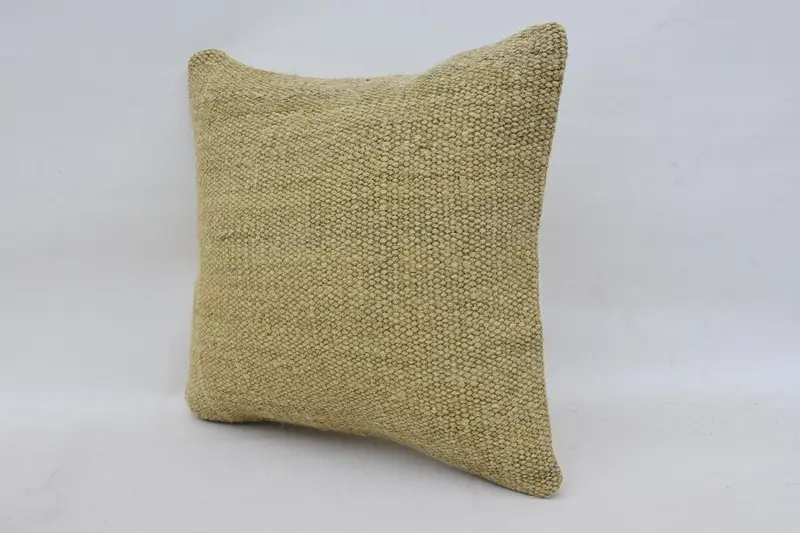 Pillow Cover, Kilim Rug Cushion, 14x14 Beige Cushion Case, Luxury Pillow, Vintage Kilim Pillow, Pillow for Couch, Turkish Kilim Pillow - 3