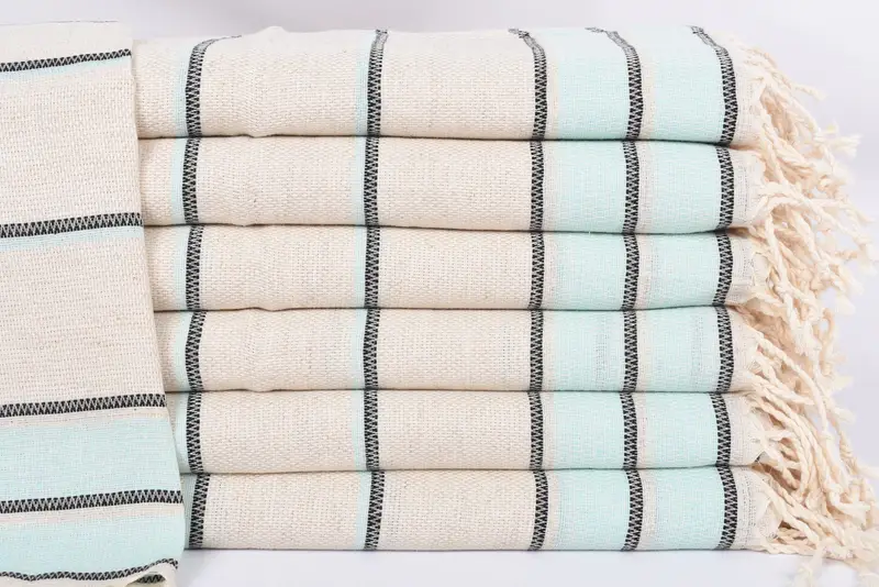 Organic Towel, Personalized Gift, Personalized Dish Towel, 40x20 Linen Striped Towel, Guest Towel, Bachelorette Favor, Turkish Towel Hand Towel - 1