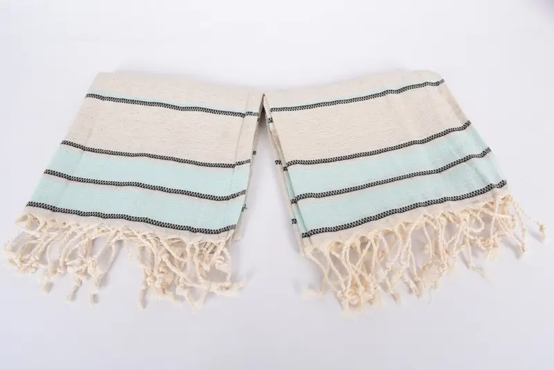 Organic Towel, Personalized Gift, Personalized Dish Towel, 40x20 Linen Striped Towel, Guest Towel, Bachelorette Favor, Turkish Towel Hand Towel - 6