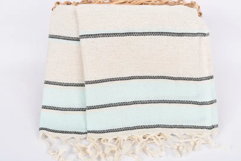 Organic Towel, Personalized Gift, Personalized Dish Towel, 40x20 Linen Striped Towel, Guest Towel, Bachelorette Favor, Turkish Towel Hand Towel - 5