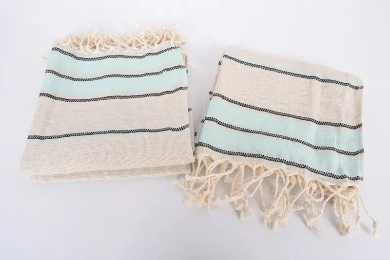 Organic Towel, Personalized Gift, Personalized Dish Towel, 40x20 Linen Striped Towel, Guest Towel, Bachelorette Favor, Turkish Towel Hand Towel - 7