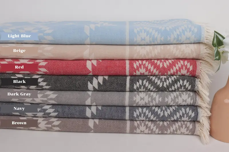 40x18 Cotton Kilim Towel, Gift For The Home, Turkish Towel Hand Towel, Wedding Gift, Housewarming Gift, Gym Towel, Personalized Gifts, Gift For Mom - 1