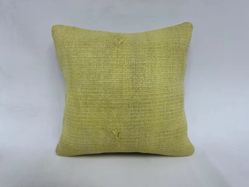 Throw Kilim Pillow, 16x16 Green Cushion, Boho Pillow, Comfy Throw Pillow Cover, Pillow, Handmade Kilim Cushion, Bed Cushion Cover - 1