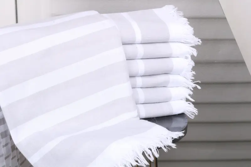 Gray Cotton Towel Personalized Gift Turkish 40x63 Inches