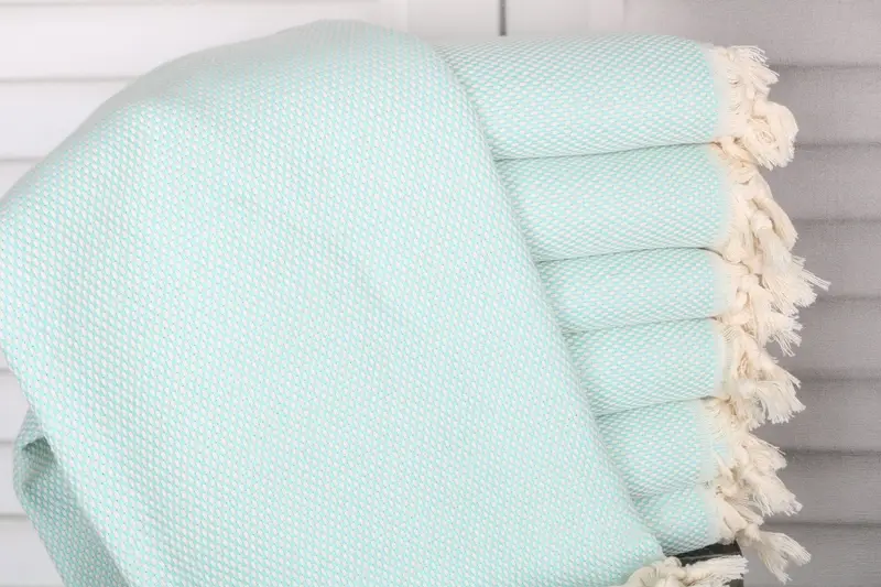 Personalized Bridesmaid Mint Cotton Towel Polka Dot, 40x71 Inches