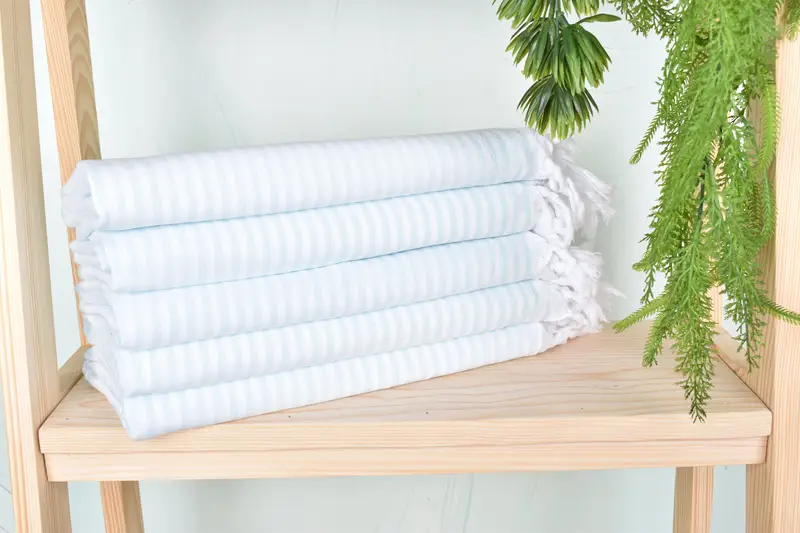 Handmade Gift, Thin and lightweight Turkish peshtemal, Absorbent Turkish towel, Quick-dry peshtemal, Best Beach Towel, 68x36 Cotton Striped Towel - 2