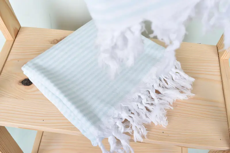 Handmade Gift, Thin and lightweight Turkish peshtemal, Absorbent Turkish towel, Quick-dry peshtemal, Best Beach Towel, 68x36 Cotton Striped Towel - 5