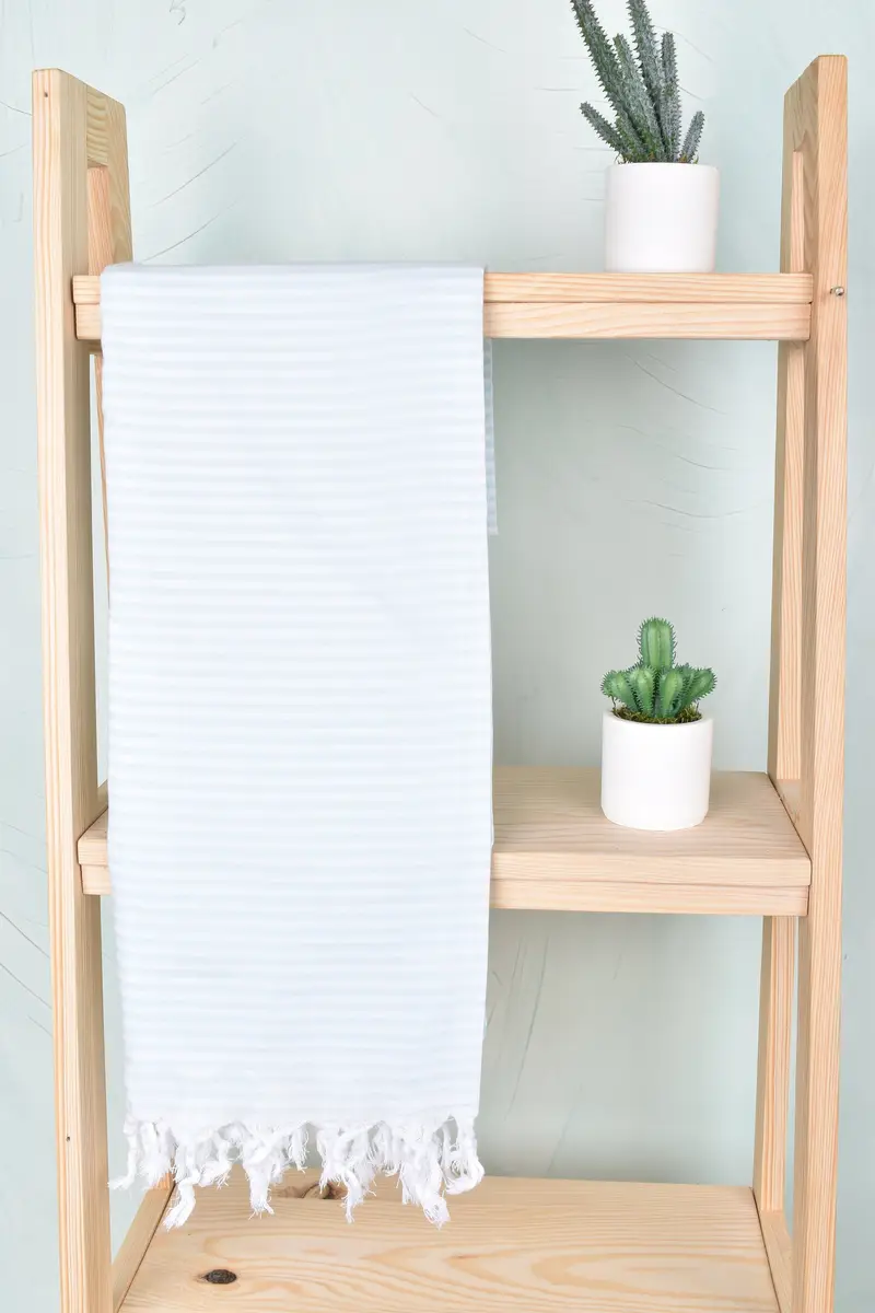 Handmade Gift, Thin and lightweight Turkish peshtemal, Absorbent Turkish towel, Quick-dry peshtemal, Best Beach Towel, 68x36 Cotton Striped Towel - 8