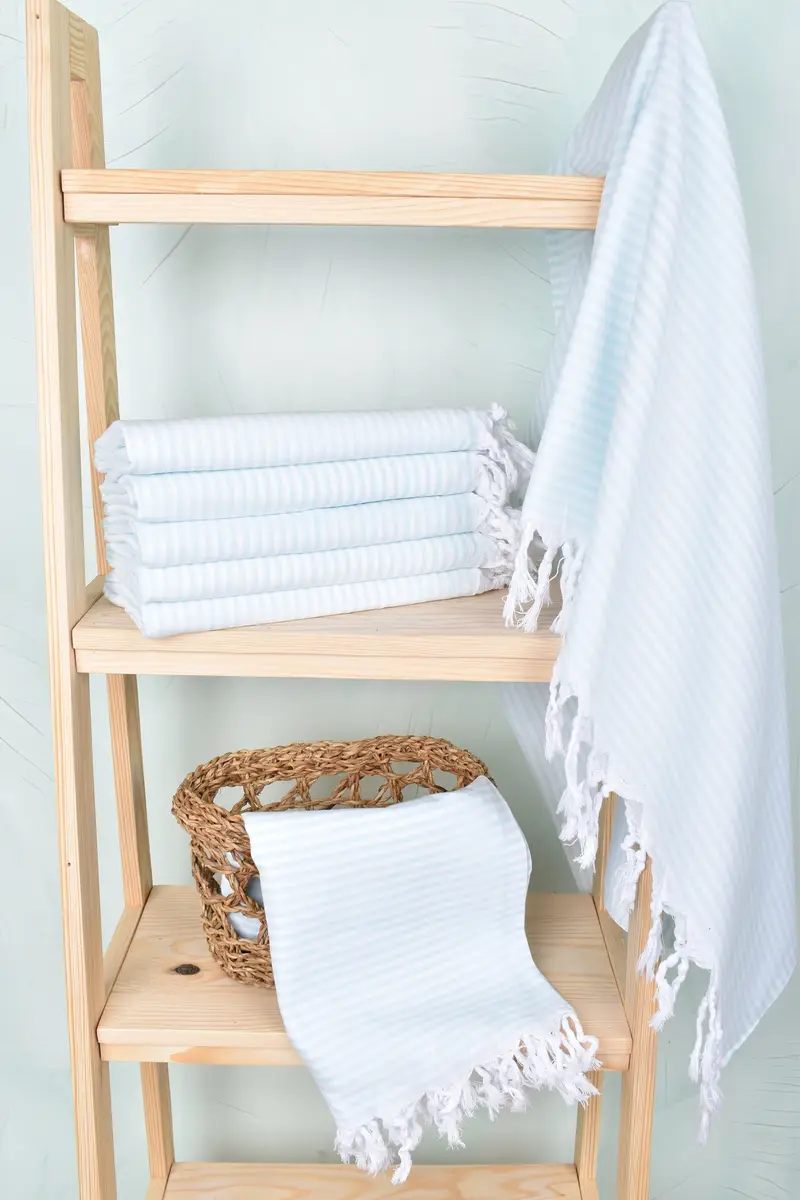 Handmade Gift, Thin and lightweight Turkish peshtemal, Absorbent Turkish towel, Quick-dry peshtemal, Best Beach Towel, 68x36 Cotton Striped Towel - 3