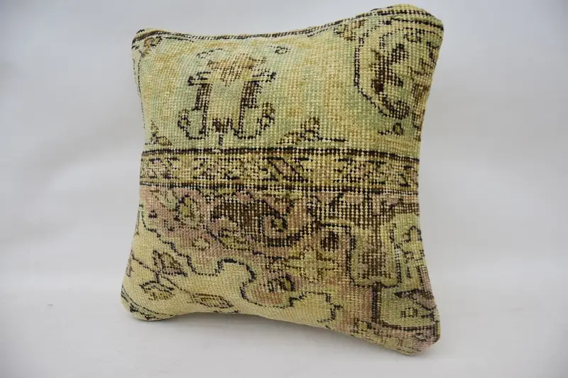 Boho Pillow, 16x16 Beige Pillow, Pillow, Gift Pillow, Meditation Pillow Cover, Handmade Throw Pillow Case, Handmade Kilim Cushion - 3