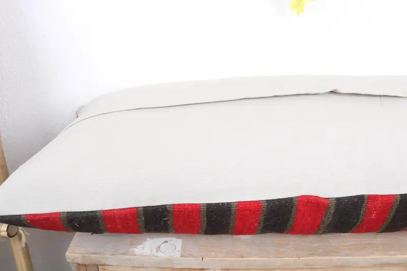 Home Decor Pillow, Kilim Pillow, Christmas Pillow Case, Throw Kilim Pillow, Pillow Case, Seat Pillow Cover, 16x36 Red Pillow Cover - 7
