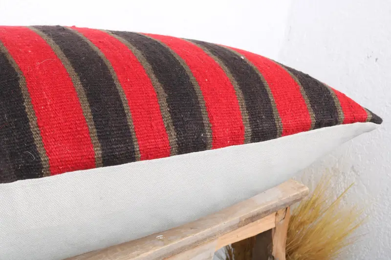 Home Decor Pillow, Kilim Pillow, Christmas Pillow Case, Throw Kilim Pillow, Pillow Case, Seat Pillow Cover, 16x36 Red Pillow Cover - 6