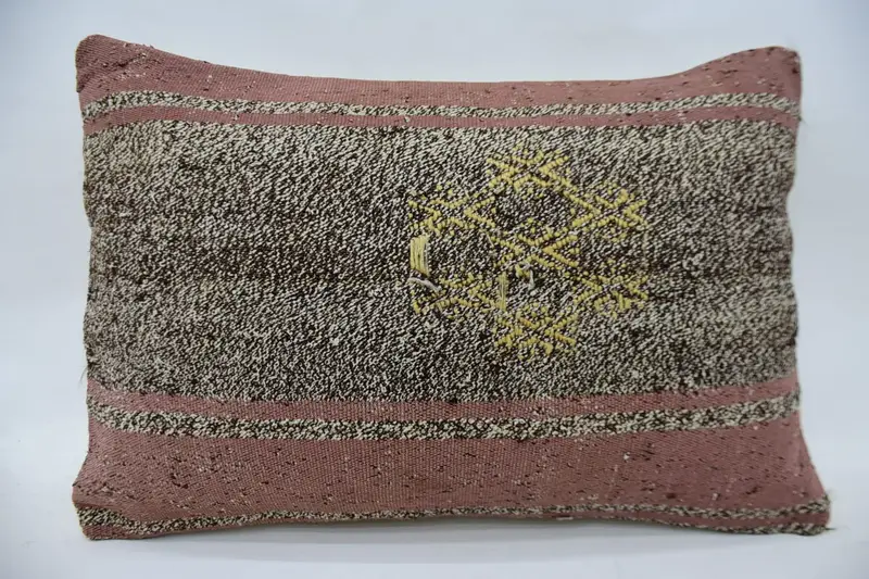 Kilim Cushion Sham, Vintage Kilim Throw Pillow, Handmade Kilim Cushion, Handmade Cushion, Pillow, 16x24 Beige Pillow Cover, Bolster Cushion - 1