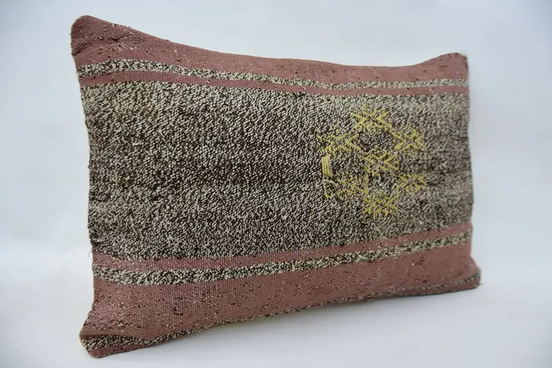 Kilim Cushion Sham, Vintage Kilim Throw Pillow, Handmade Kilim Cushion, Handmade Cushion, Pillow, 16x24 Beige Pillow Cover, Bolster Cushion - 2