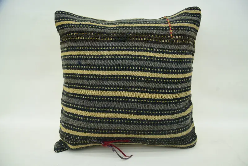 Vintage Pillow, Vintage Kilim Throw Pillow, Outdoor Cushion Case, Pillow for Sofa, Turkish Bench Cushion, Pillow, 16x16 Beige Pillow Cover - 1