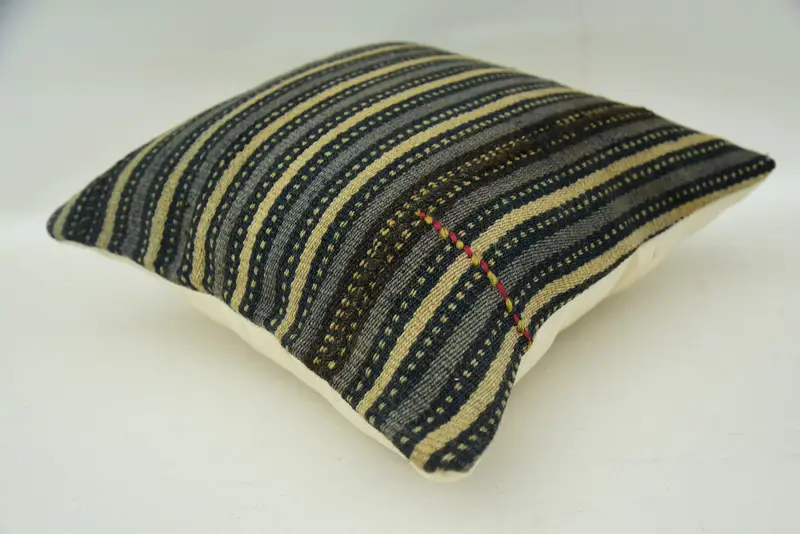 Vintage Pillow, Vintage Kilim Throw Pillow, Outdoor Cushion Case, Pillow for Sofa, Turkish Bench Cushion, Pillow, 16x16 Beige Pillow Cover - 6