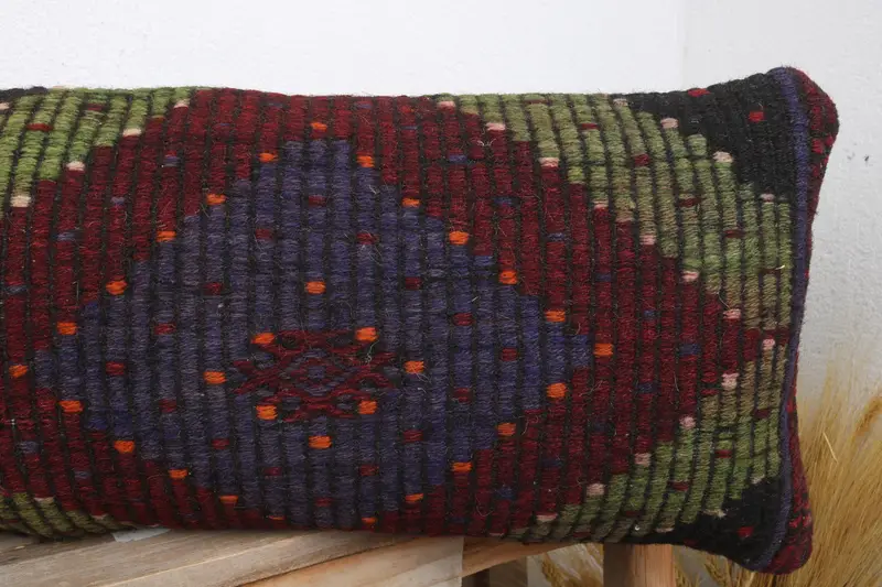 Boho Pillow Sham Cover, Pillow Cover, Customized Cushion, Throw Kilim Pillow, Boho Pillow, 12x36 Red Pillow Case, Cozy Throw Cushion Case - 5
