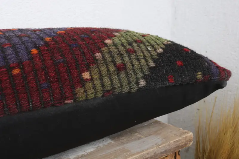 Boho Pillow Sham Cover, Pillow Cover, Customized Cushion, Throw Kilim Pillow, Boho Pillow, 12x36 Red Pillow Case, Cozy Throw Cushion Case - 6