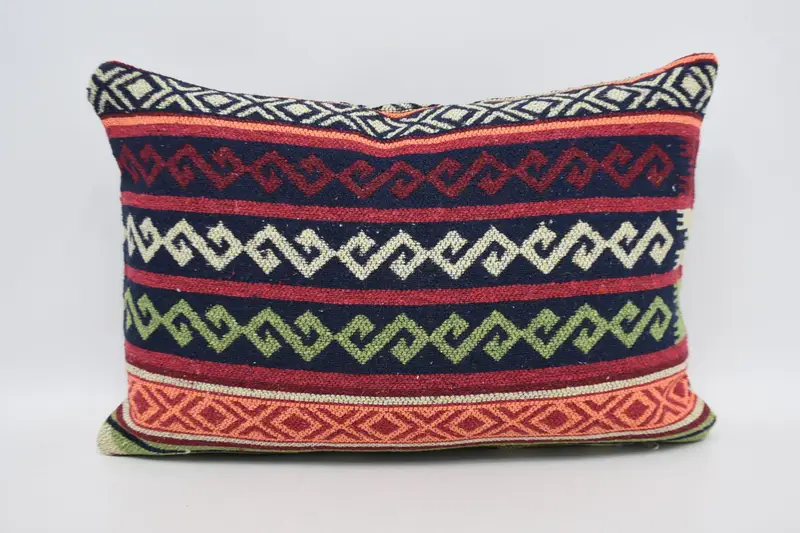 Square Throw Pillow Sham, Couch Cushion Cover, Kilim Pillow, Gift Pillow, Interior Designer Pillow, Cushion Cover, 16x24 Red Pillow Cover - 5