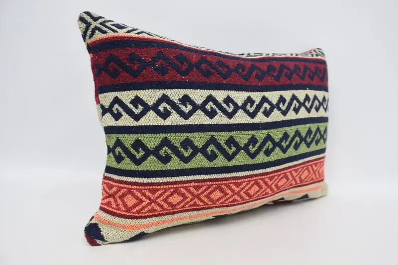 Square Throw Pillow Sham, Couch Cushion Cover, Kilim Pillow, Gift Pillow, Interior Designer Pillow, Cushion Cover, 16x24 Red Pillow Cover - 4