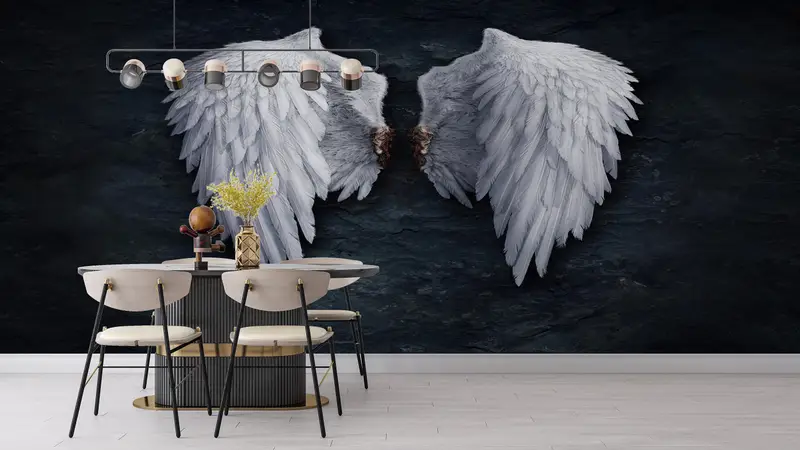 Wall Paper Peel and Stick,3d Wall Paper,Fashion Wings Wallpaper,Custom Wall Paper,Abstract Angel Wall Paper,Graffiti Wall Painting, - 5
