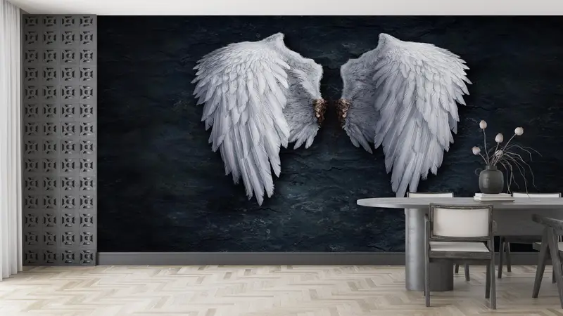 Wall Paper Peel and Stick,3d Wall Paper,Fashion Wings Wallpaper,Custom Wall Paper,Abstract Angel Wall Paper,Graffiti Wall Painting, - 3