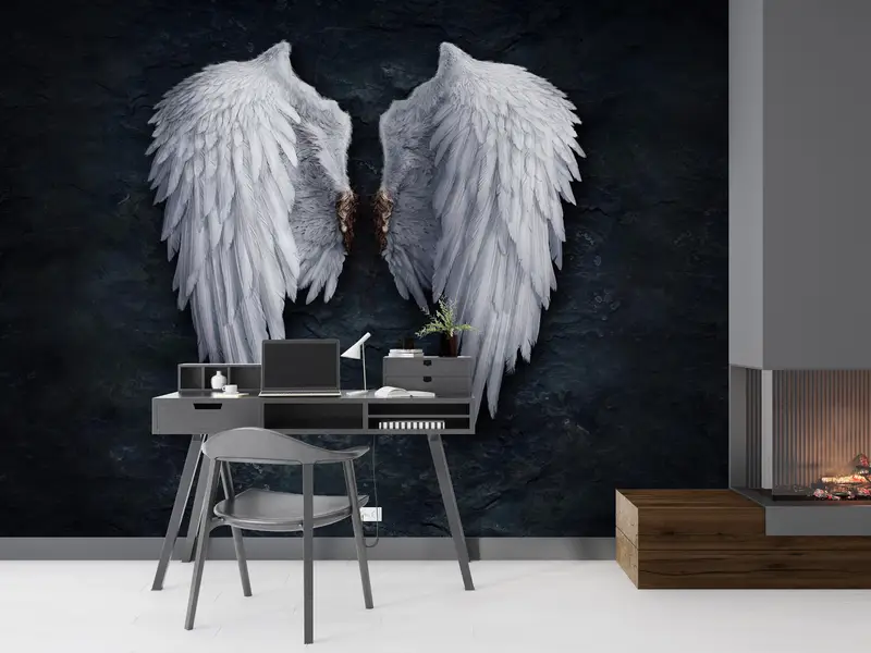 Wall Paper Peel and Stick,3d Wall Paper,Fashion Wings Wallpaper,Custom Wall Paper,Abstract Angel Wall Paper,Graffiti Wall Painting, - 4