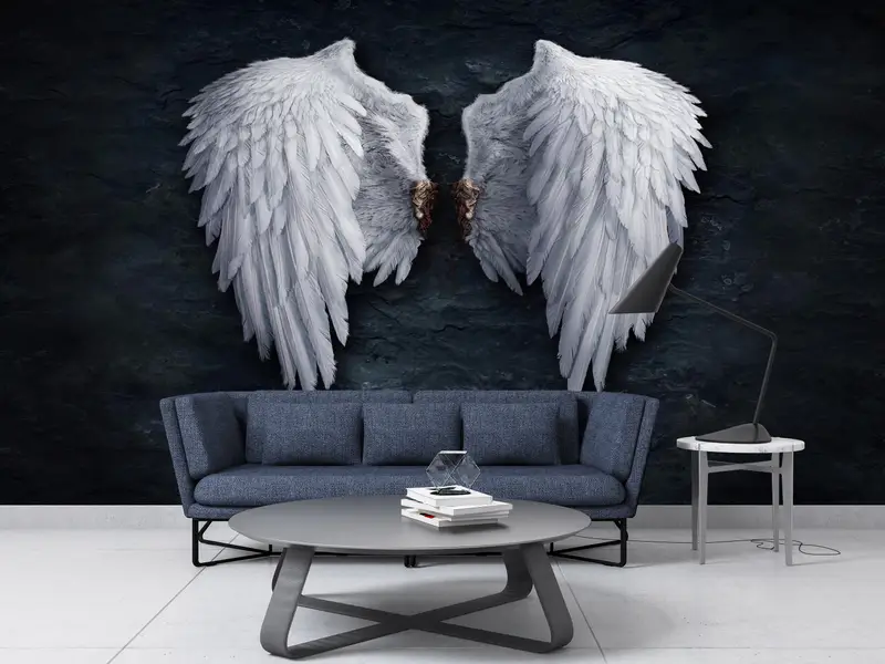 Wall Paper Peel and Stick,3d Wall Paper,Fashion Wings Wallpaper,Custom Wall Paper,Abstract Angel Wall Paper,Graffiti Wall Painting, - 7