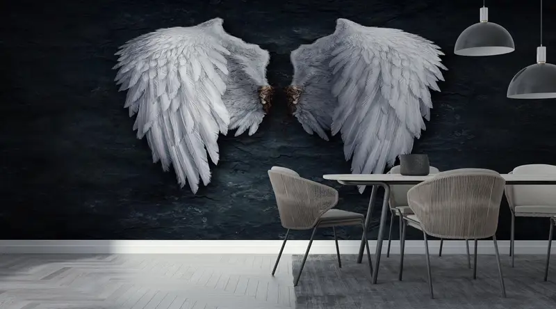 Wall Paper Peel and Stick,3d Wall Paper,Fashion Wings Wallpaper,Custom Wall Paper,Abstract Angel Wall Paper,Graffiti Wall Painting, - 6