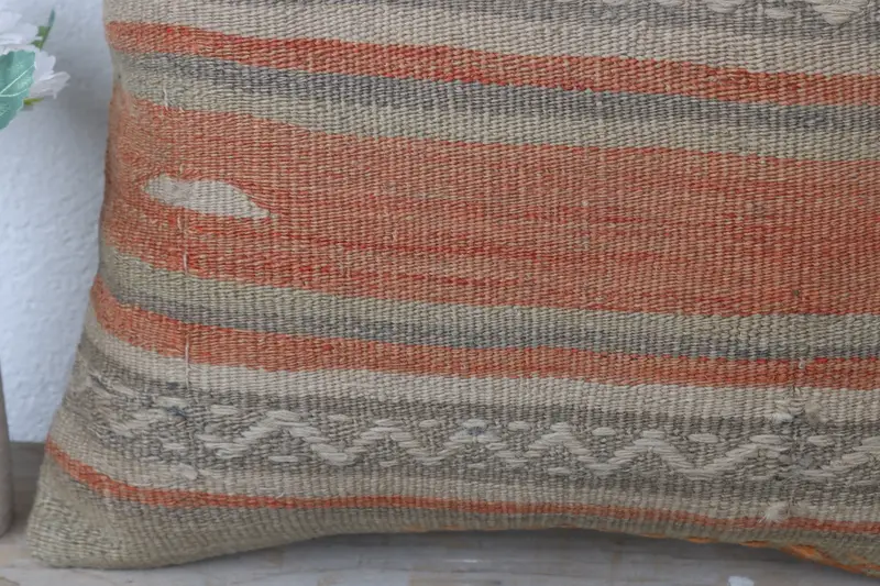 Accent Pillow Sham, Throw Kilim Pillow, Pillow, Kilim Pillow, Handmade Kilim Cushion, 16x16 Red Pillow Cover, Morroccon Kilim Cushion Cushion - 3