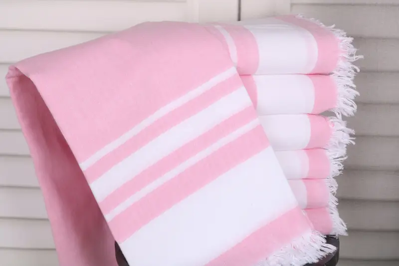 Embroidery Towels, Bachelorette Party Favors, Bridemaids Beach Towel, Gym Towel, Custom Beach Towel, 68x36 Cotton Striped Towel, Bridesmaid Gift - 1