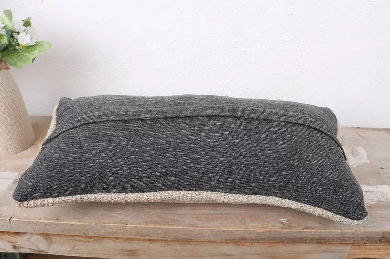 8x16 Beige Cushion Case, Handmade Kilim Cushion, Interior Designer Pillow, Bolster Throw Cushion, Kilim Pillow Cover, Cushion Cover - 7