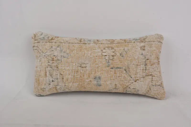 Farmhouse Cushion Case, Bohemian Cushion Pillow, Pillow Sham, Boho Pillow, Turkish Kilim Pillow, 8x16 Orange Pillow Cover, Turkish Pillow - 1