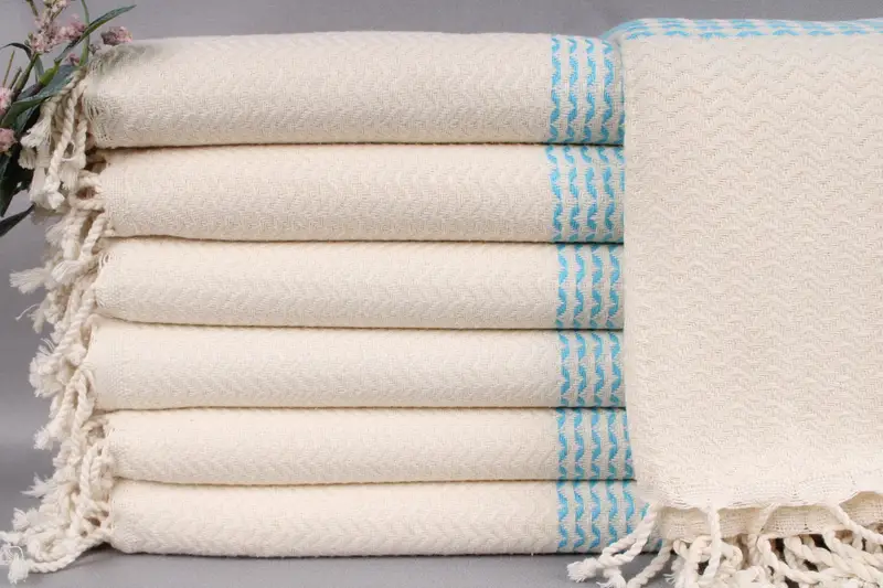 Bachelorette Towel Monogrammed Turkish Cotton Turquoise, 40x77 Inches