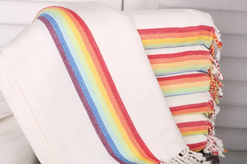 Turkish Beach Towel Monogram, 70x40 Cotton Striped Towel, Turkish hand towel, Wedding Gifts Towel, Quick-Dry Beach Towel, Handmade Gift, Scarf Towel - 1