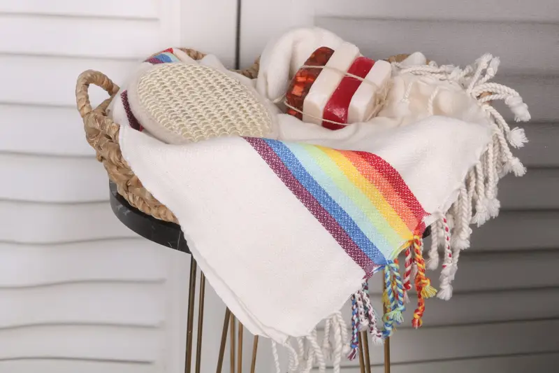 Turkish Beach Towel Monogram, 70x40 Cotton Striped Towel, Turkish hand towel, Wedding Gifts Towel, Quick-Dry Beach Towel, Handmade Gift, Scarf Towel - 2