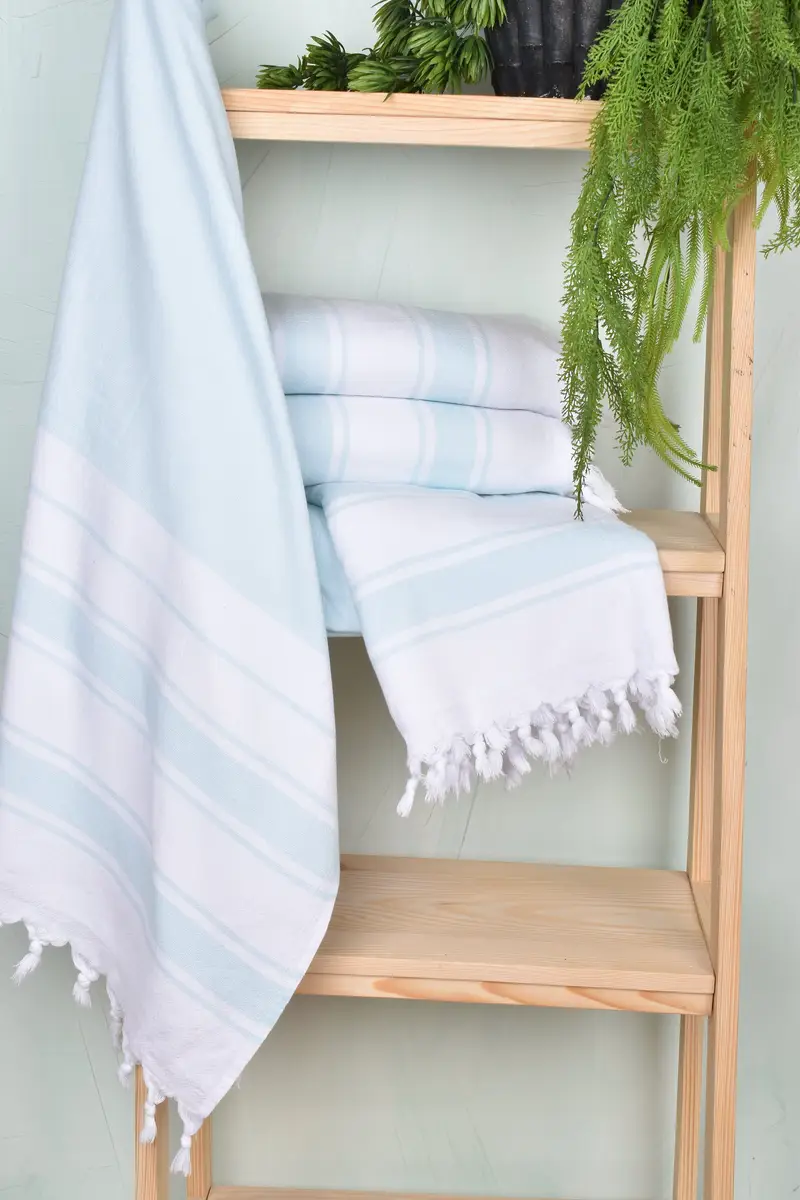 68x36 Cotton Striped Terry Towel, Gift For Coworker, Quick-dry peshtemal, Embroidered Turkish Towel, Beach Towel Gift, Organic Towel, Gifts For Him - 6