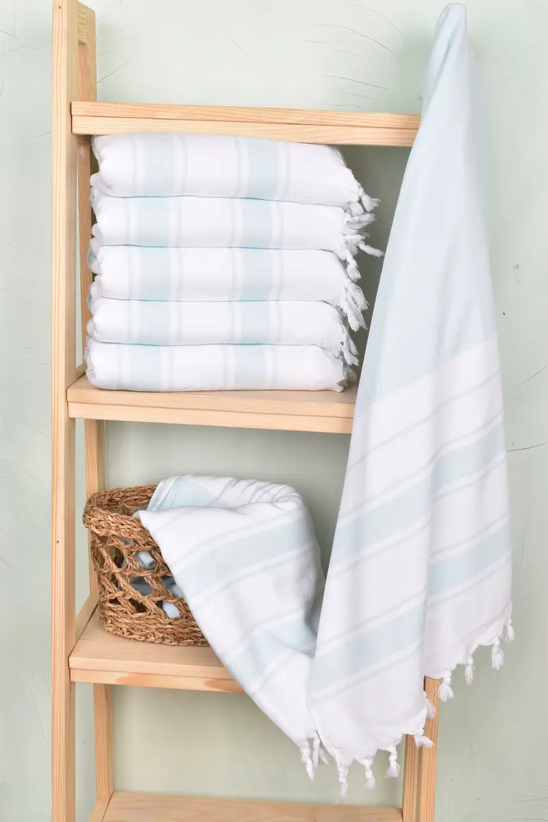 68x36 Cotton Striped Terry Towel, Gift For Coworker, Quick-dry peshtemal, Embroidered Turkish Towel, Beach Towel Gift, Organic Towel, Gifts For Him - 3