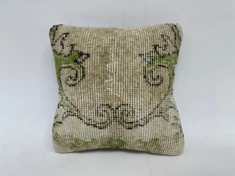 12x12 Inch Southwestern Embroidered Throw Pillow, Handmade Cushion - 1