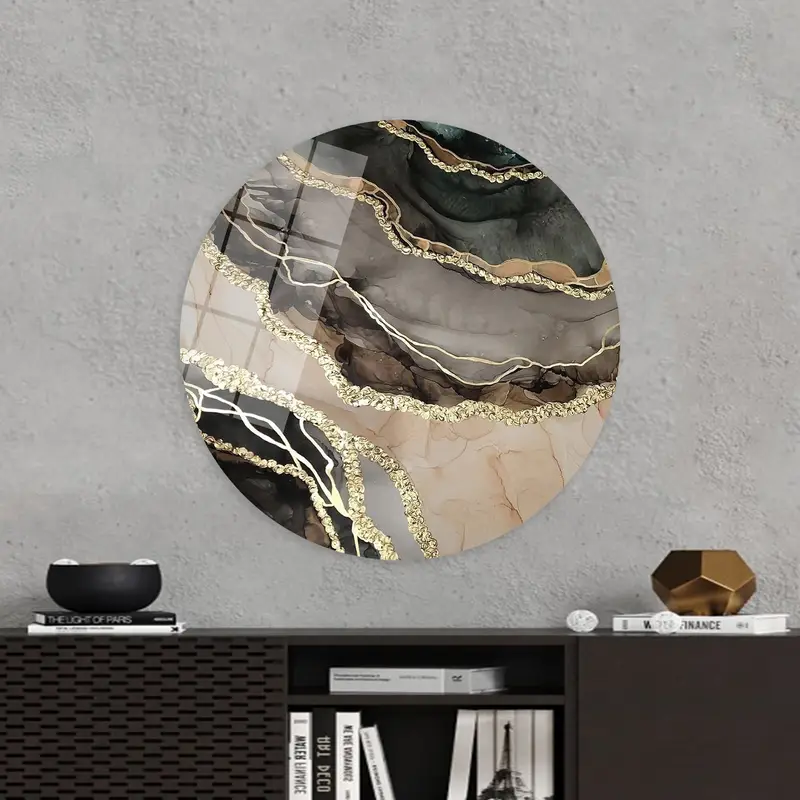 エレガントな茶色の大理石のキャンバス: モダンで豪華なプリントアート