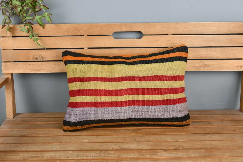 Pillow for Sofa, Aztec Pillow Cover, Pillow Case, Luxury Pillow Cover, 16x24 Red Cushion, Vintage Kilim Throw Pillow, Boho Pillow - 6