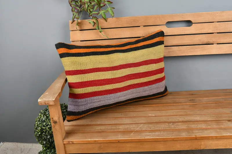 Pillow for Sofa, Aztec Pillow Cover, Pillow Case, Luxury Pillow Cover, 16x24 Red Cushion, Vintage Kilim Throw Pillow, Boho Pillow - 1